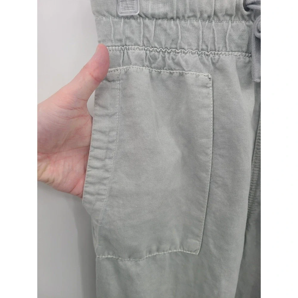 ZARA Linen Blend Joggers Women Pants M Crop Coastal Bohemian Minimalist Beach